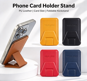 New Custom Logo Pu <b>Leather</b> <b>Phone</b> Stand Credit <b>Card</b> <b>Holder</b> Wallet <b>Case</b> for Promo Business Event Gift - Product Image 2