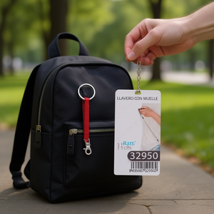 Portachiavi con Molla 11cm Rosso Scuro - Product Image 2