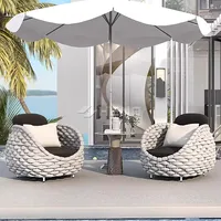Canapé d'extérieur en rotin, mobilier d'extérieur pour hôtel, mobilier de jardin, canapé d'extérieur en aluminium, canapé de patio moderne en osier pour salon