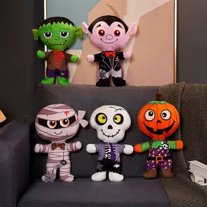 Halloween Pompoen Ghost Mummie Knuffel Knuffel Zacht Schattig Anime Figuur Zombie Skelet Vampier Pop Donkere Serie Feestdecor Cadeau