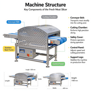 Máquina Cortadora de Carne Fresca Comercial Henco, Diseño de Banda Fácil de Limpiar, Grosor de Corte Ajustable - Product Image 1