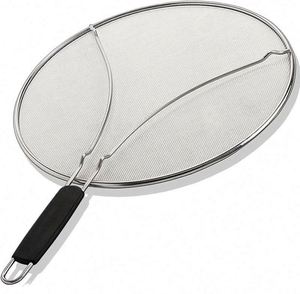 <b>Mesh</b> Splatter Guard for Frying Pan Hot Oil Splash Protection Skin Burns Shield Grease Splatter Screen Steel Oil Splash Guard - Product Image 3