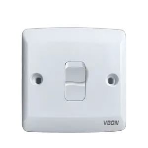Vbqn สวิตช์ไฟติดผนัง220-250V สวิตช์ติดผนังมาตรฐานอังกฤษสวิตช์เปิด1gang1Way 1gang1way สวิตช์ไฟฟ้าสำหรับบ้าน