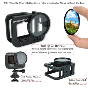 Black52mm UV Lọc video Lồng cho <span class=keywords><strong>GoPro</strong></span> anh hùng 11/10/9 Side mở dây connectable đá rắn Hợp kim nhôm trường hợp tản nhiệt - Product Image 5