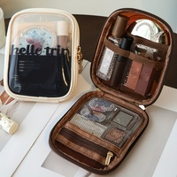 Trousse de toilette de voyage transparente en PVC, mini sac de rangement étanche pour rouge à lèvres, pochette de maquillage portable transparente, pochette multifonctionnelle
