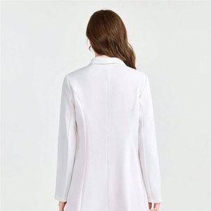 Blouse de laboratoire blanche personnalisée avec LOGO, à manches longues, pour médecin, hôpital, clinique, robe chirurgicale unisexe, uniforme médical en tissu peigné - Product Image 3