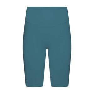 Women's Gym Shorts Pants Custom Logo Nylon <b>Tight</b> With Elastic Breathable Knee Length Yoga Solid Shorts - Product Image 2