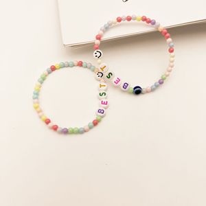 Pulseras de Cuentas para Niños con Patrón de Letras, Estilo Bohemio, Joyería DIY, Colores Aleatorios SL-007 - Product Image 2