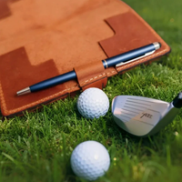 Porta Scorecard da Golf con Porta Penna, Elegante Libro di Registrazione in Pelle PU per Allenatori, Classico Registratore di Punteggio per Campi da Golf