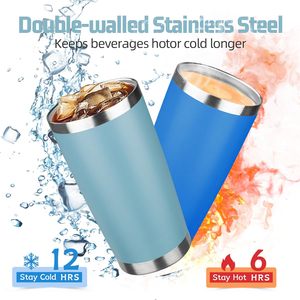 20 Oz Stainless Steel Tumbler Double Wall Vacuum <b>Insulated</b> Travel Coffee <b>Mug</b> With Lid And Straw Maya Blue - Product Image 3