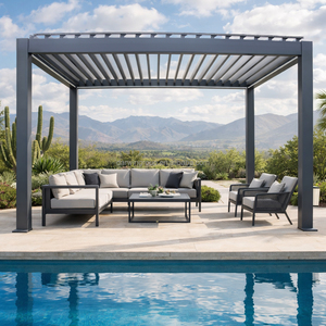 Pérgola de Techo Ajustable de Alta Resistencia, Impermeable, de Aluminio, para Jardín, Resistente al Viento, para Patio Trasero - Product Image 5