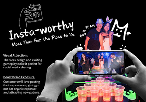 HEROVR Machine de <span class=keywords><strong>jeu</strong></span> de beer pong automatique avec notation, design modulaire en acier inoxydable, pour bars et discothèques - Product Image 6