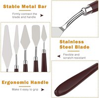 Spatule en acier inoxydable Bview Art pour peinture à l'huile, couteau palette, racloir de mélange de peinture
