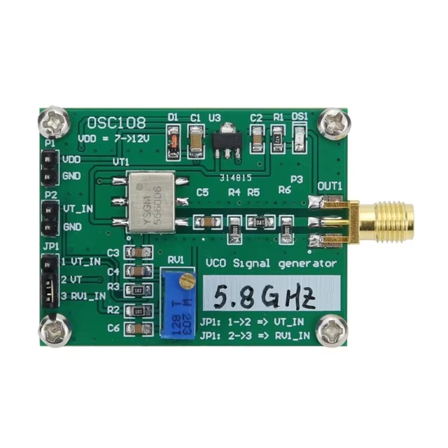 GGDX RF VCO Signal Source Microwave Voltage Controlled Oscillator Generator 5.8G 5725-5850MHz