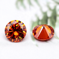 Vente en gros de pierre ronde L-Orange CZ 5A Zircon créé en laboratoire 0.8mm-3.0mm avec jeu de couleurs/feu pour la décoration d'ongles