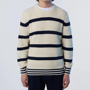 أزياء مخطط موكنيك البلوز مع تفاصيل مضلعة الرجال كتلة اللون وتصميم الأكمام اسكواش - Product Image 1