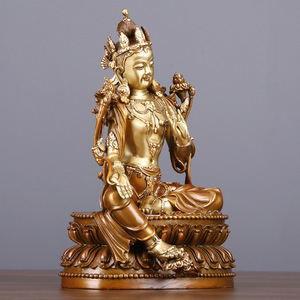 Green Tara Buddha Statue Copper Home Decoration Religious Gift <b>Craft</b> Artwork - Product Image 1