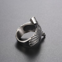 Bague Oiseau Volant pour Homme, Bijou Zodiaque Animal en Acier Titane, SA1088