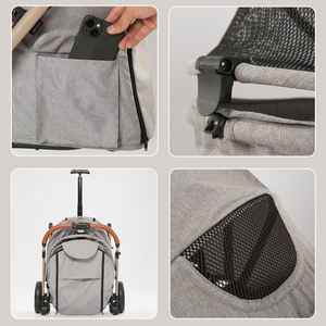 รถเข็นสัตว์เลี้ยงแบบพับได้ 3 in 1 ยี่ห้อ <span class=keywords><strong>Ibiyaya</strong></span> ปี 2025 แบบ 4 ล้อ พร้อมที่จับแบบปรับกลับด้านได้ สำหรับสุนัขตัวเล็ก - Product Image 5