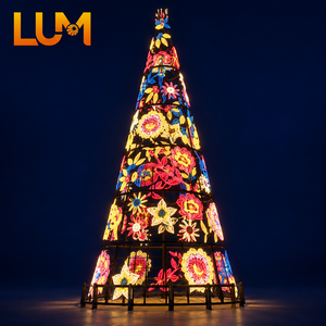 <span class=keywords><strong>Árbol</strong></span> <span class=keywords><strong>de</strong></span> <span class=keywords><strong>Navidad</strong></span> Cónico Floral <span class=keywords><strong>de</strong></span> 10m <span class=keywords><strong>de</strong></span> Altura <span class=keywords><strong>con</strong></span> <span class=keywords><strong>Luces</strong></span> <span class=keywords><strong>LED</strong></span> y Marco <span class=keywords><strong>de</strong></span> Aluminio Pintado para Decoración Navideña Luming Lighting - Product Image 2