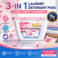 Capsules de lessive écologiques personnalisées OEM/ODM, capsules concentrées pré-dosées pour lavage en machine avec élimination des taches