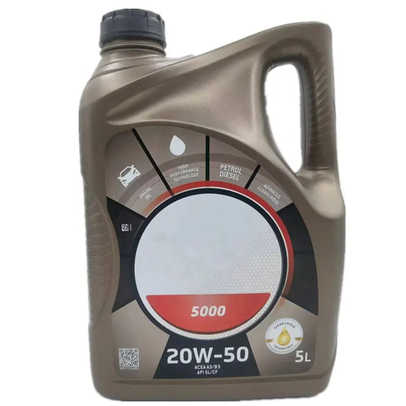 Aceite coche de gasolina de motor de diésel Total 20W50 líquido de aceite base de 5 litros con certificado SAE para lubricación