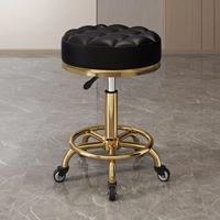 Conjunto de Silla de Barbería Moderna con Cuero Ecológico, Giratoria 360 Grados y Altura Ajustable, Muebles para Barbería