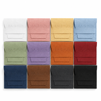 Pochette à bijoux en microfibre suédée légère avec rabat, personnalisable avec logo OEM ODM, directement de l'usine, pour bagues, boucles d'oreilles, emballage cadeau