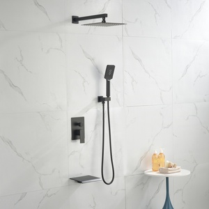 Factory Wall-Mounted <strong>Shower</strong> Set With Ceramic Valve Core Rain Spray Ceiling <strong>Shower</strong> <strong>Head</strong> Faucet For Hotel Use - Product Image 2
