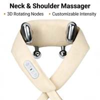Masseur de cou portable rechargeable 2000 mAh, sangle de massage des épaules par pétrissage avec 42 points de massage ° Thérapie thermique C, appareil sans fil