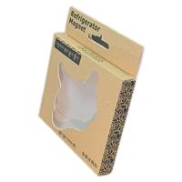 Boîte à cartes en papier Kraft de qualité supérieure avec fenêtre transparente pour aimants de réfrigérateur papier absorbant l'huile petits articles emballage élégant