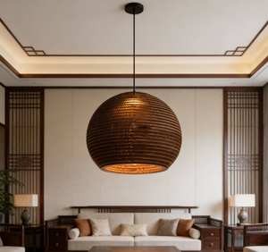 โคมไฟระย้าขนาดใหญ่สไตล์เซนจีน ดีไซน์รังผึ้งแบบโปร่งแสง ราคาประหยัด คุ้มค่า - Product Image 3