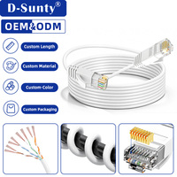 Kabel Patch Ultra Slim Cat6A 10G Kustom 32AWG Tembaga Murni RJ45 LAN Wire CE RoHS untuk Server Rack Switch Pusat Data