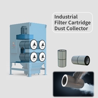 Collecteur de poussière à cartouche 380V, équipement de filtration industriel avec conception modulaire, installation facile, système d'élimination de la poussière