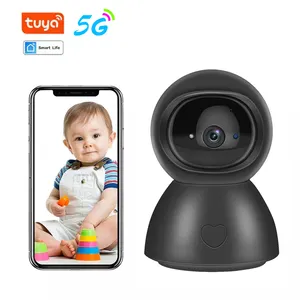 Toptan güvenlik Tuya akıllı yaşam kablosuz Video 2K 1080P 5G Wifi kamera Pet kameralı bebek monitörleri ve ses