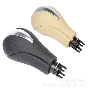 Infiniti Gear <b>Shift</b> <b>Knob</b> 34910-JK03A Leather Ergonomic Black Beige Car Part - Product Image 2