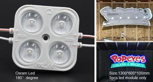 Module LED Osram 12V 4 LED 3W 390lm IP67 étanche à injection SMD 2835 pour enseignes publicitaires et caissons lumineux, garantie 7 ans - Product Image 6