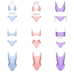 Sports Style Clashing <strong>Swimwear</strong> Manufacturer Women's Eco Friendly Bikini Custom Logo Bikini Shorts <strong>3</strong> <strong>Piece</strong> Set - Product Image 5