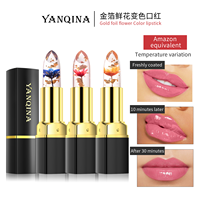Rouge à lèvres transparent hydratant nourrissant longue durée imperméable en gelée de cristal avec fleurs changeantes de couleur