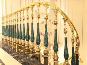 ราวบันไดหินมาลาไคต์ธรรมชาติสุดหรูสำหรับบันได ราวบันไดหินอาเกตสีเขียว - Product Image 2