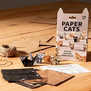Gatos de Papel <span class=keywords><strong>Origami</strong></span> DIY, 50 Hojas de Papel <span class=keywords><strong>Origami</strong></span> para Plegar Lindas Figuras de Gatos, Divertida Actividad de Manualidades para Adultos, Decoración de Escritorio y Regalo - Product Image 3
