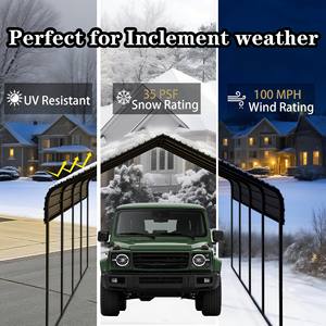 Venta caliente 11ft X19ft Refugio <span class=keywords><strong>de</strong></span> acero galvanizado Portátil Plegable Durable Impermeable Sol Cobertizo <span class=keywords><strong>de</strong></span> estacionamiento <span class=keywords><strong>de</strong></span> automóviles para estacionamiento en el patio trasero - Product Image 4