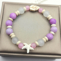 Nueva Pulsera de Cuentas con Diseño Floral de Estrella Esmaltada, Estilo Mori, Dulce y Femenino, para Novia