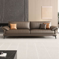 Ensemble de canapés Chesterfield en cuir, style minimaliste et luxueux, pour appartement et hôtel, design modulaire noir