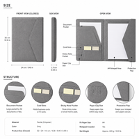 Porte-documents en tissu personnalisé, organiseur de documents, porte-bloc-notes, multi-poches, pour bureau, OEM, ODM, vente en gros, usine