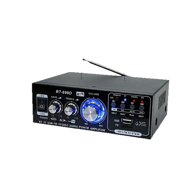 Two-channel, Ultra-low Bass, High-power Stage Home Power Amplifier with USB Flash Drive