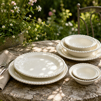 Service de vaisselle en porcelaine perlée irrégulière française TECANXIN, assiettes, bols, tasses, soucoupes, assiettes à dessert, assiettes à dîner, origine Guangdong moderne