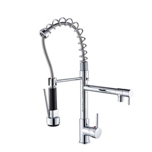 Grifo de <span class=keywords><strong>cocina</strong></span> moderno de latón con pulverizador extraíble de resorte, acabado cromado pulido, <span class=keywords><strong>para</strong></span> llenado de ollas - Product Image 6