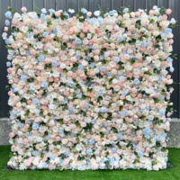 Großhandel Hochwertige Bunte Künstliche Blumenwand-Rolle 8ft*8ft Blumenpanel für Hochzeitsdekorationen