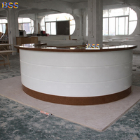 White Round Bar Premium Commercial Intérieur Grand Circulaire Hôtel Restaurant Café Boisson Musique Vin Discothèque Bureau Bar Comptoir